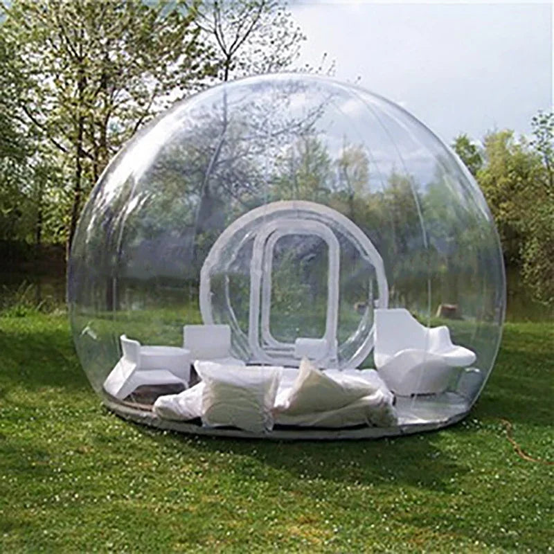 Outdoor Inflatable Transparent Bubble Tent – Dual-Room Structure for 3–4 - All you need
