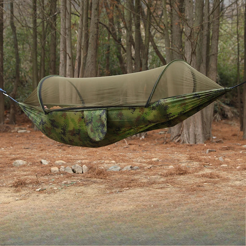 Camping Hammock with Built-In Mosquito Net – Lightweight, Durable, and Suitable for Outdoor Sleeping (1–2 Persons) - All you need