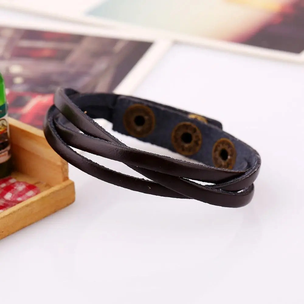 🧵 Vintage Woven PU Leather Bracelet – Adjustable Unisex Wrist Strap - All you need