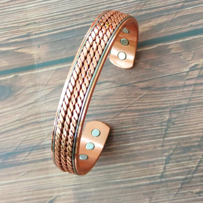 🧲 Pure Copper Magnetic Therapy Bracelet – Adjustable Unisex Cuff - All you need