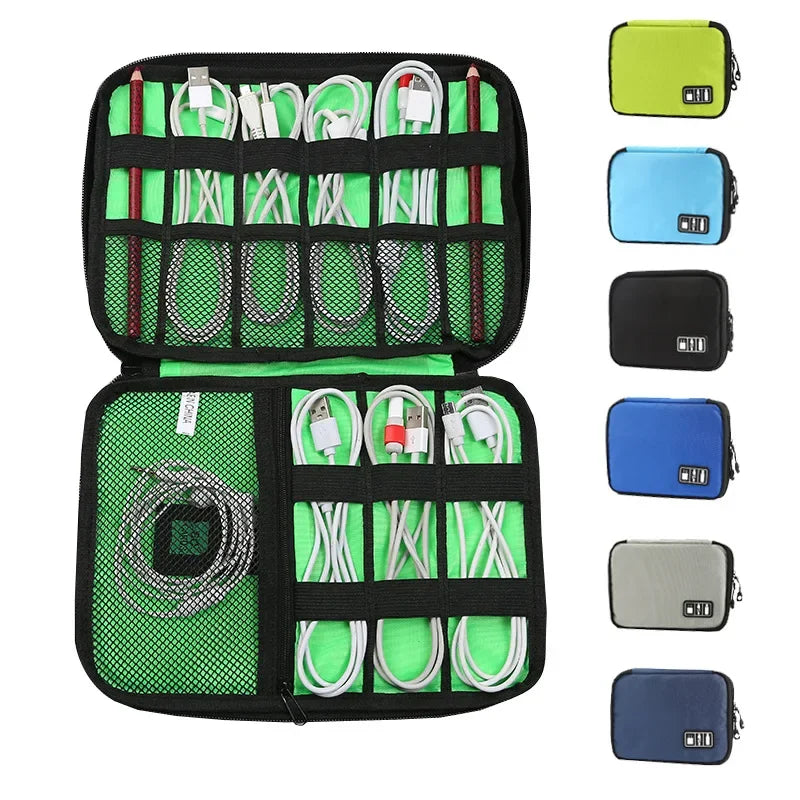 🎒 Outdoor Travel Nylon Cable Organizer Bag – Compact Storage for Electronic Accessories - All you need