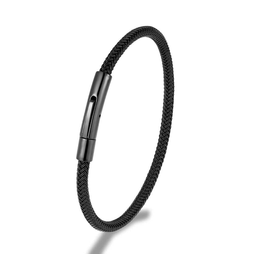 מבלי לציין בסוגריים את השפה 🧵 MKENDN Steel Wire Rope Bracelet - All you need