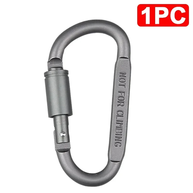 Title: Aluminum Alloy Carabiner Set – Tactical Clip Hooks for Keys, Outdoor Gear & EDC - All you need