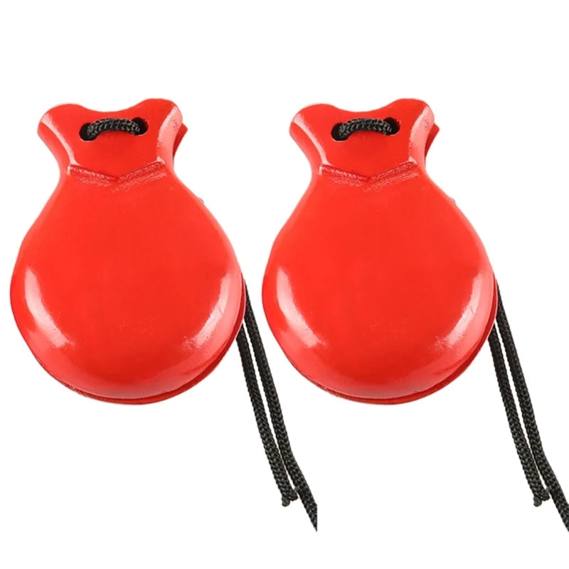 Pair of Traditional Wooden Spanish Castanets – Handheld Percussion for Flamenco Dance & Orff Music Education - All you need