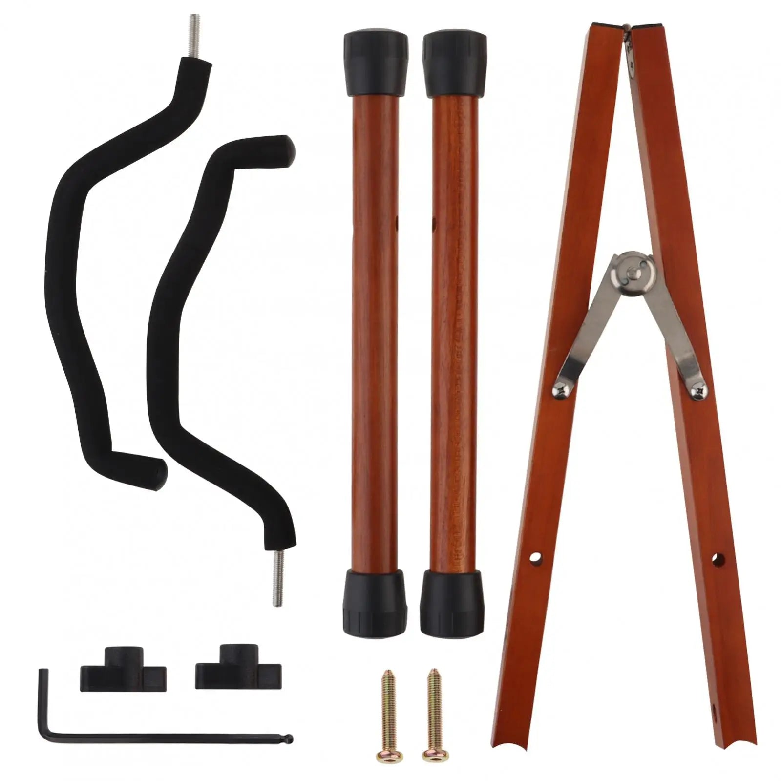 Real Mahogany Solid Wood Floor Stand for Acoustic, Electric, Classical Guitars & Bass – Single Instrument Holder - All you need