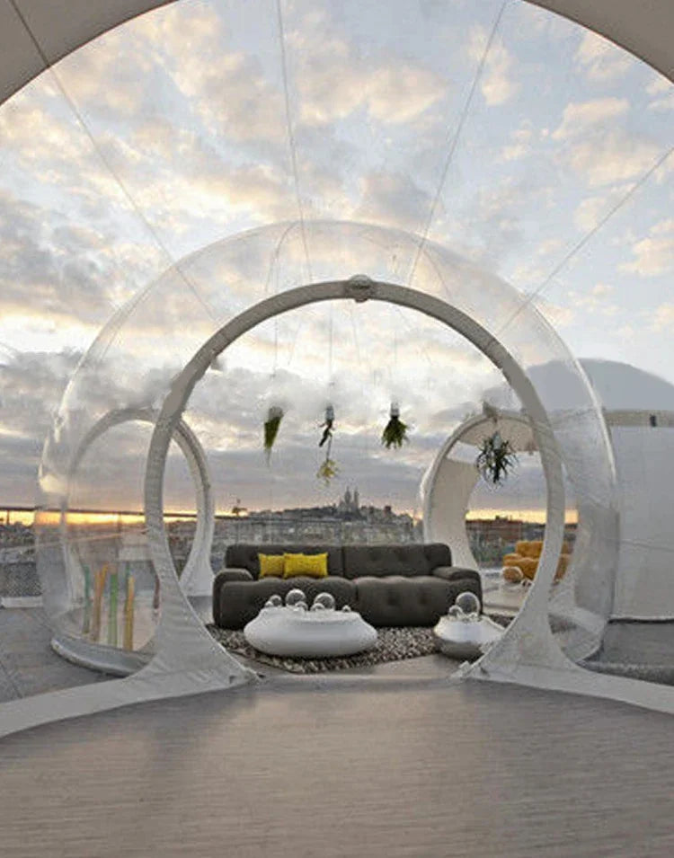 Outdoor Inflatable Transparent Bubble Tent – Dual-Room Structure for 3–4 - All you need