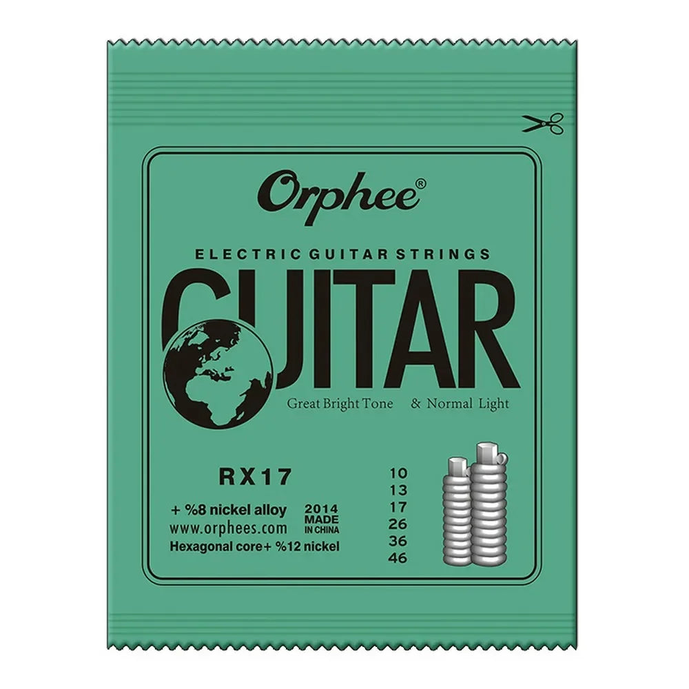 Orphee RX Series Electric Guitar Strings – Hexagonal Carbon Steel Core, Nickel Alloy Wrap | 10 Sets for Practice Use - All you need