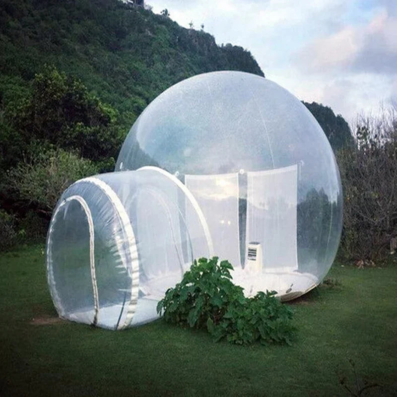 Outdoor Inflatable Transparent Bubble Tent – Dual-Room Structure for 3–4 - All you need
