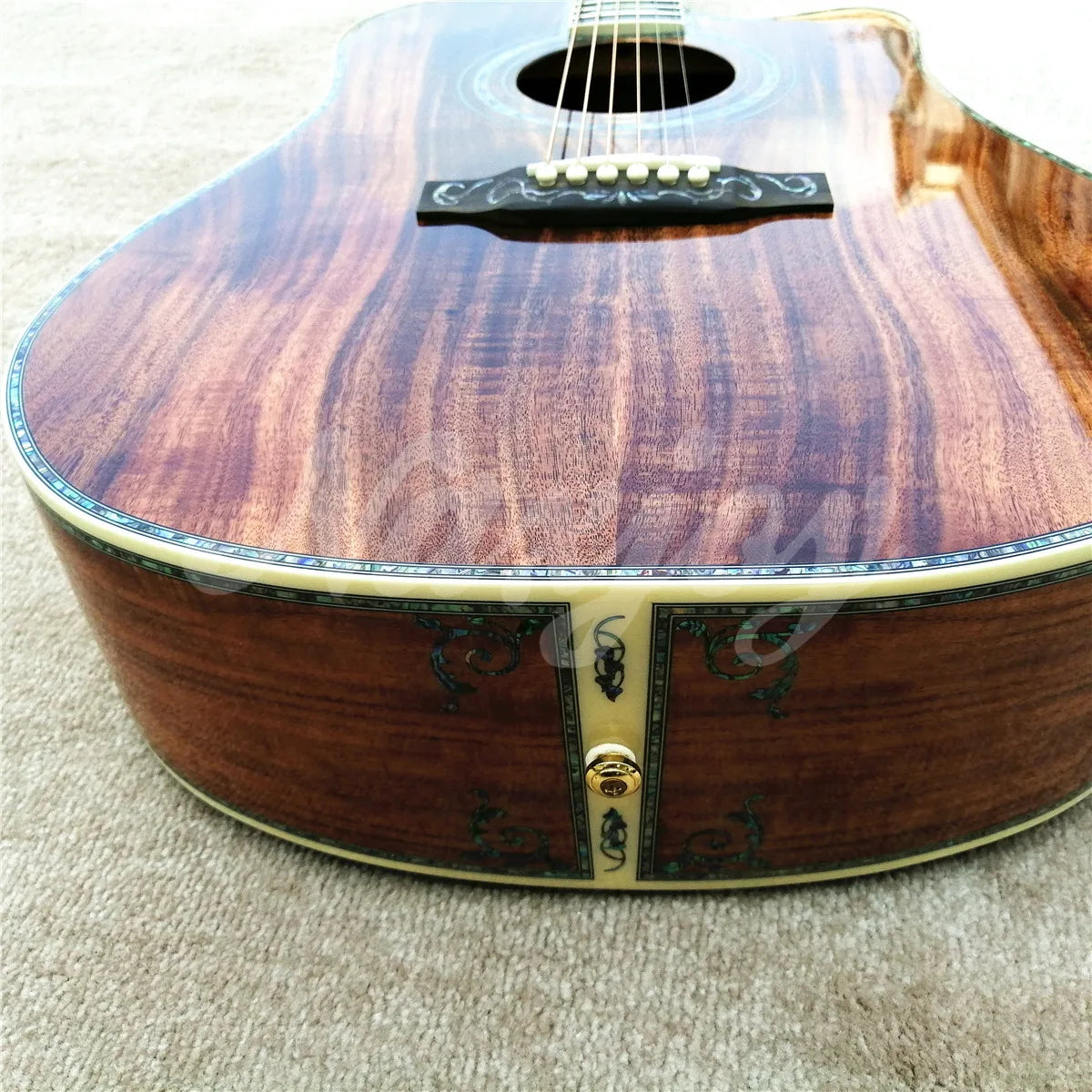Custom 41-Inch All-Koa Acoustic Guitar – Ebony Fingerboard, Abalone Tree of Life Inlay - All you need