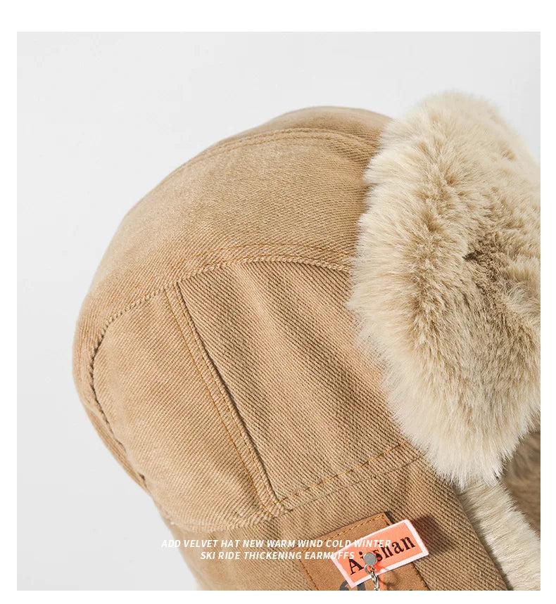 Thick Winter Ushanka Bomber Hat – Unisex Fur Earflap Cap for Cold Weather & Snow Sports - All you need