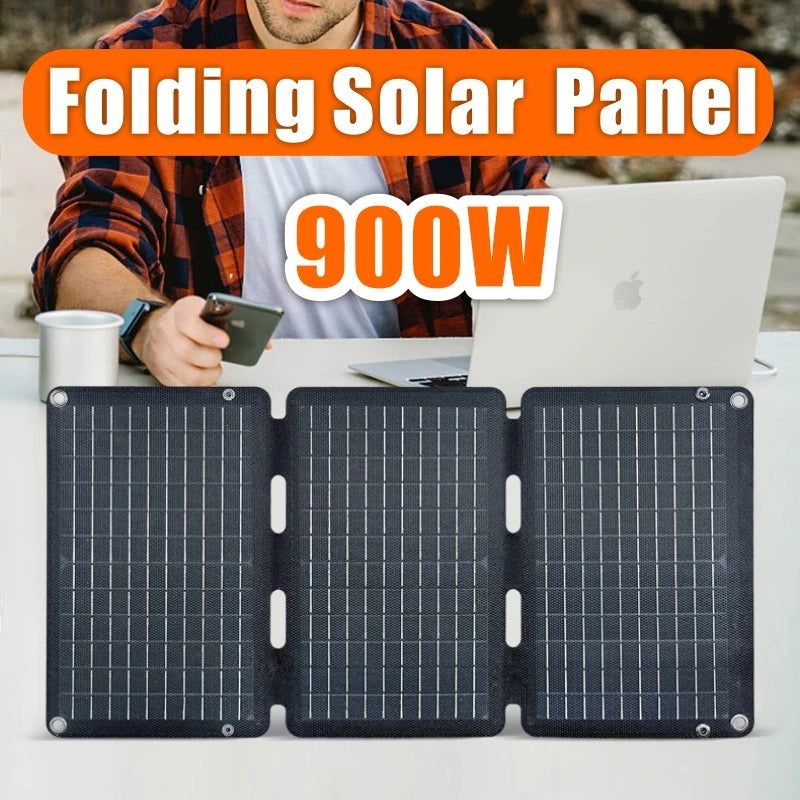 🔋 900W Foldable Solar Panel Charger with USB & Type-C – Lightweight Power Source for Outdoor Devices - All you need