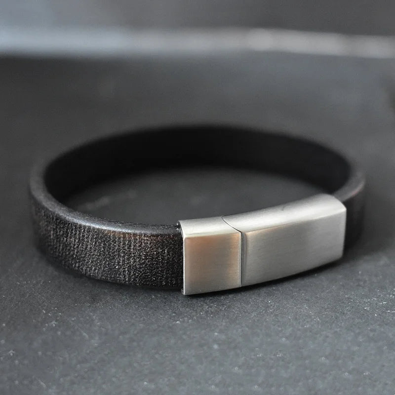 🧵 Vintage Hand-Woven Leather Bracelet with Stainless Steel Magnetic Clasp - All you need