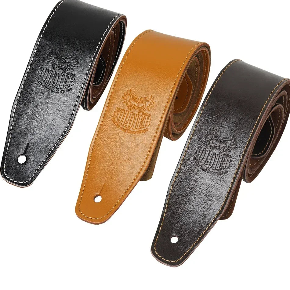 Soldier STP-GL-014 Genuine Cowhide Leather Guitar Strap – Adjustable for Acoustic, Electric, and Bass Guitars - All you need