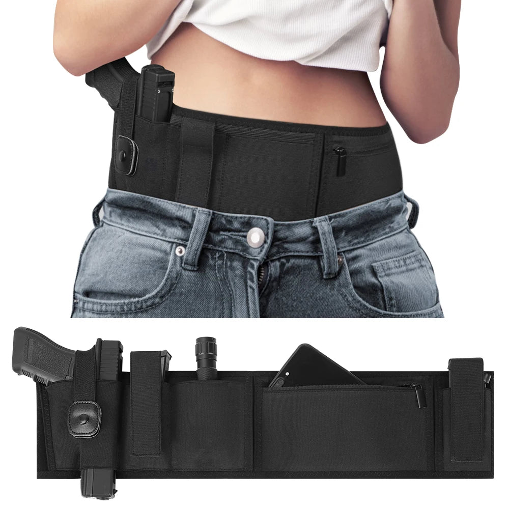 Belly Band Gun Holster – Neoprene Concealed Carry Waist Belt with Magazine Pouch - All you need