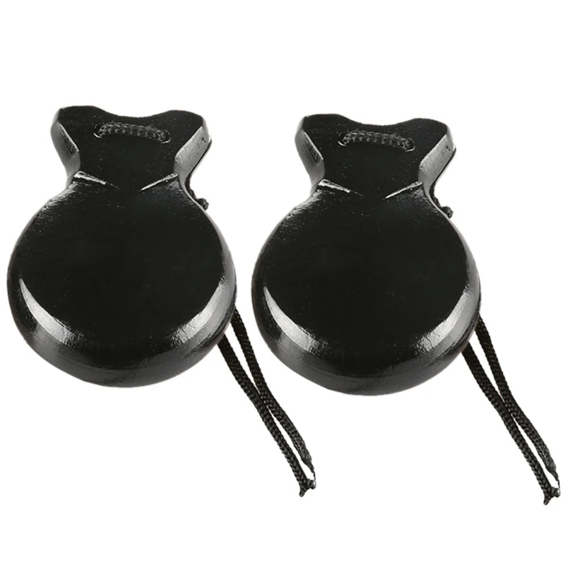 Pair of Traditional Wooden Spanish Castanets – Handheld Percussion for Flamenco Dance & Orff Music Education - All you need