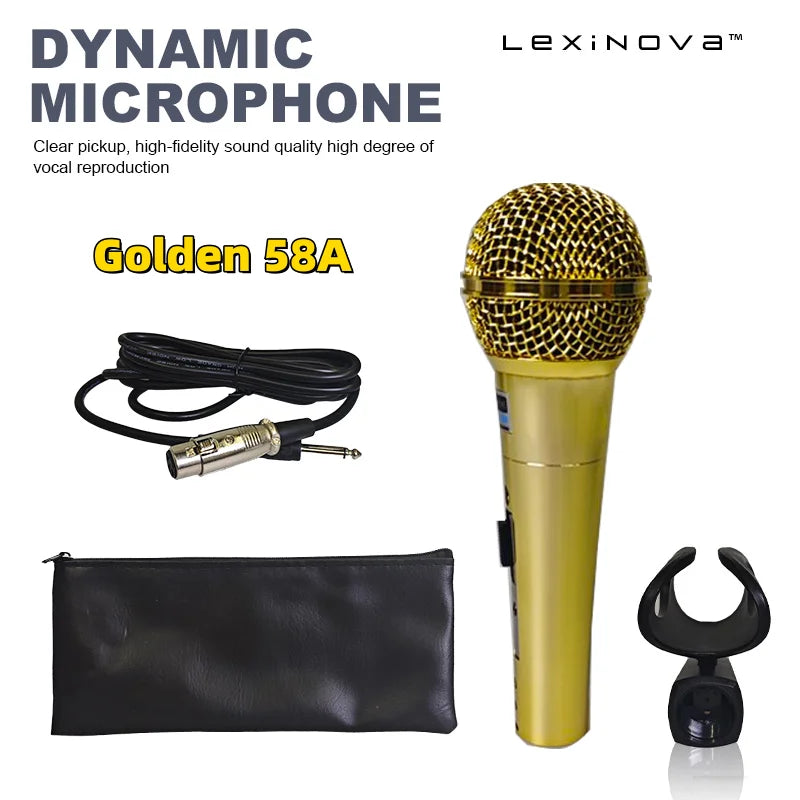 🎤 Golden 58A Dynamic Microphone – Wired Handheld Mic with Switch for Karaoke, Speech & Performance - All you need