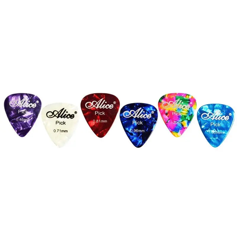 Alice Celluloid Guitar Picks – 100-Piece Assorted Thickness Set (0.46–1.5mm) - All you need