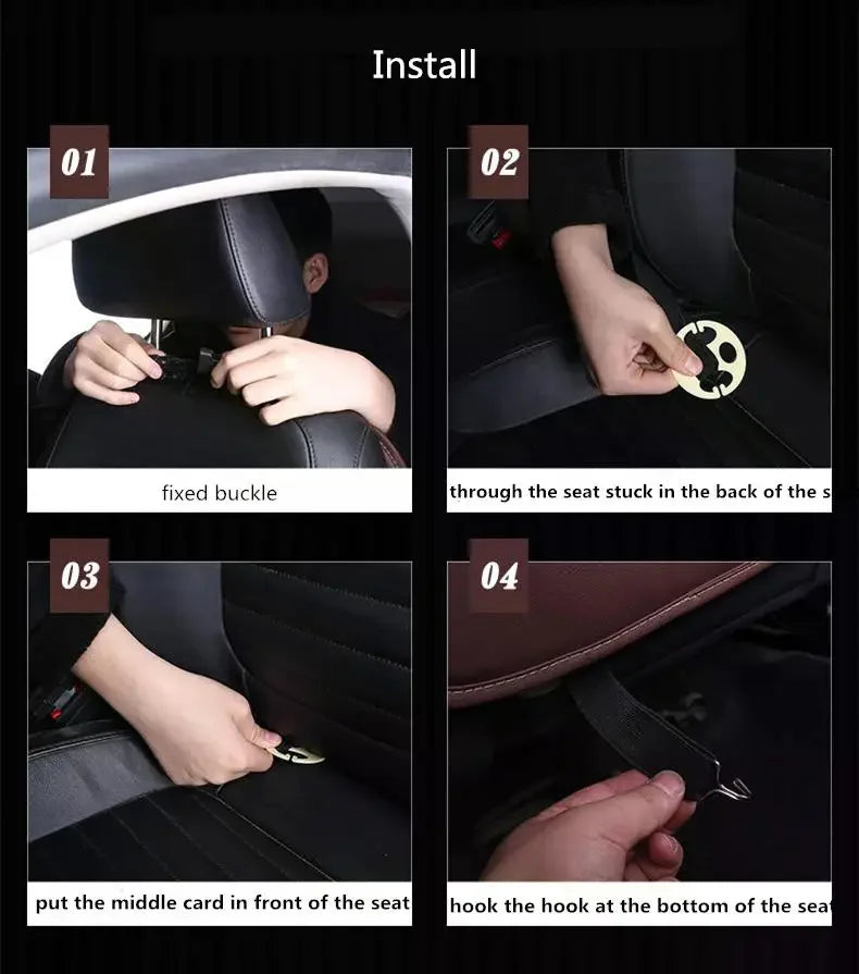 PU Leather Multi-Pocket Car Seat Back Organizer – Universal Fit for Interior Storage & Tidying - All you need