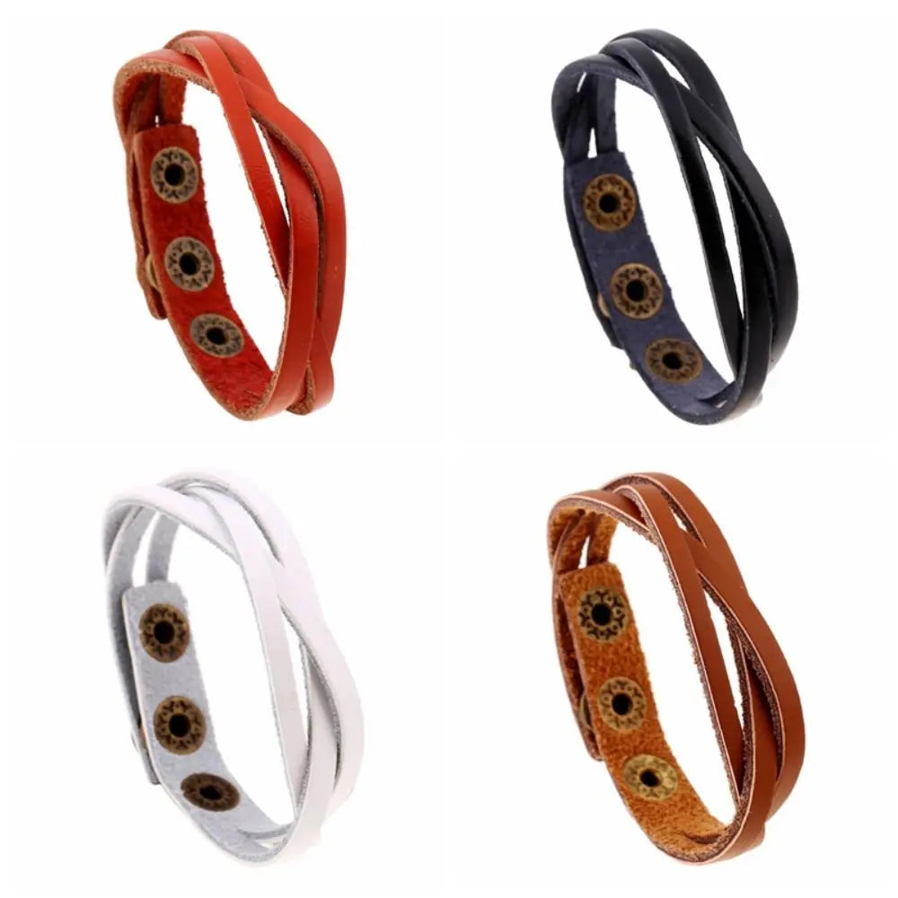 🧵 Vintage Woven PU Leather Bracelet – Adjustable Unisex Wrist Strap - All you need