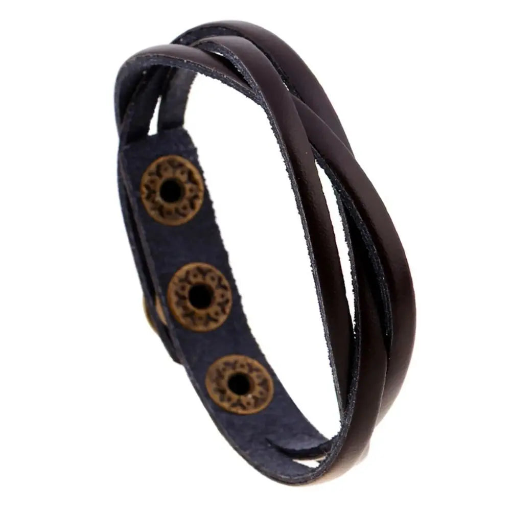 🧵 Vintage Woven PU Leather Bracelet – Adjustable Unisex Wrist Strap - All you need