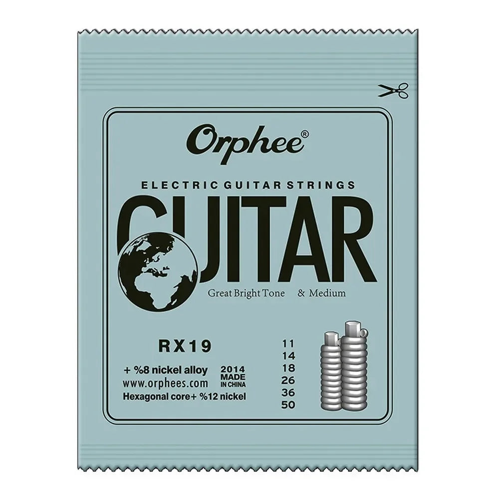 Orphee RX Series Electric Guitar Strings – Hexagonal Carbon Steel Core, Nickel Alloy Wrap | 10 Sets for Practice Use - All you need