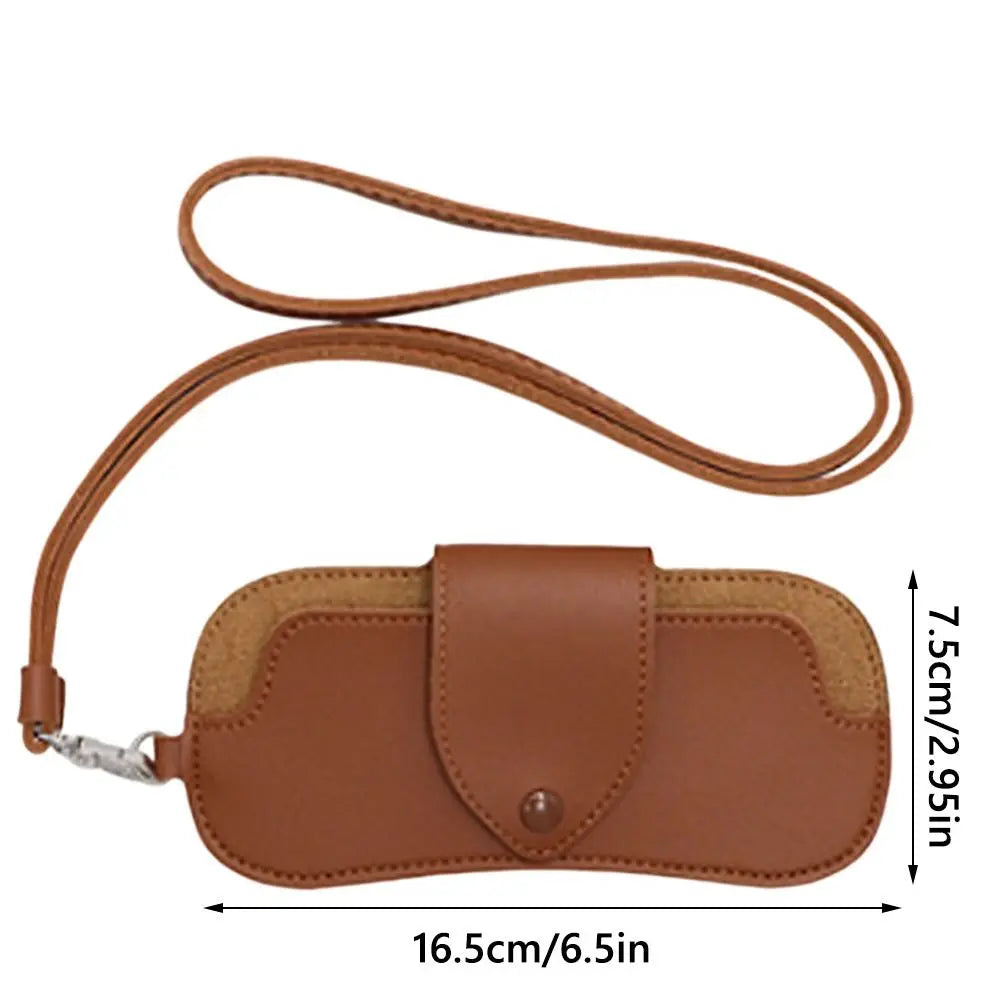 PU Leather Eyewear Storage Pouch with Neck Strap – Geometric Pattern, Foldable & Durable - All you need