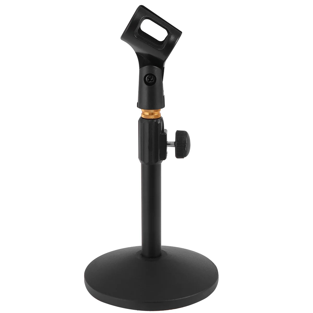 Adjustable Desktop Microphone Stand – Round Weighted Base with Liftable Shaft and Gooseneck Extension - All you need