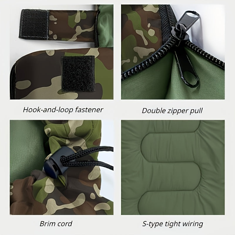 🛏️ One-Person Camouflage Sleeping Bag – Thermal Zipper Closure, Lightweight and Weather-Protective Design - All you need